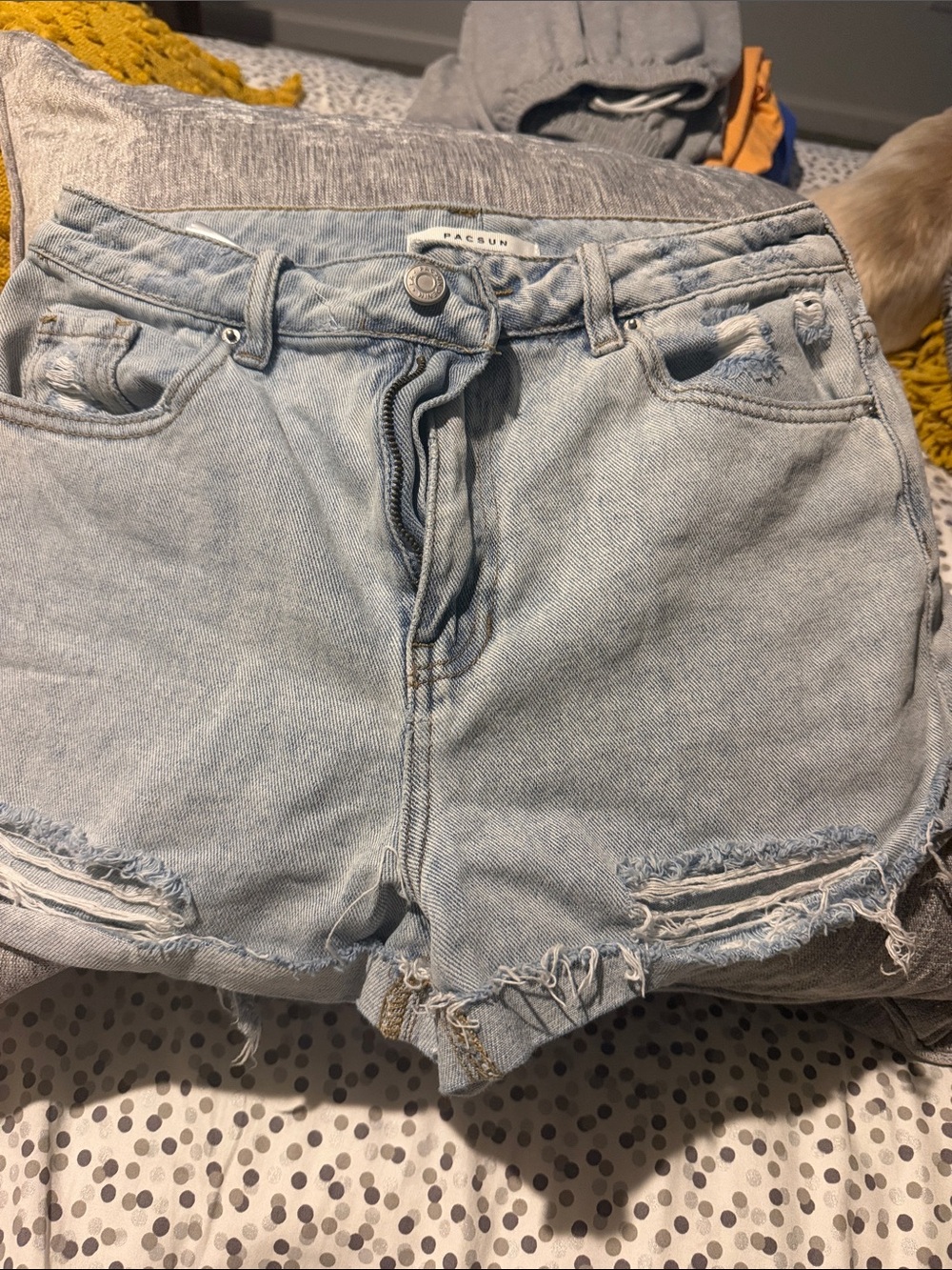 PacSun Light Blue Distressed Denim Shorts